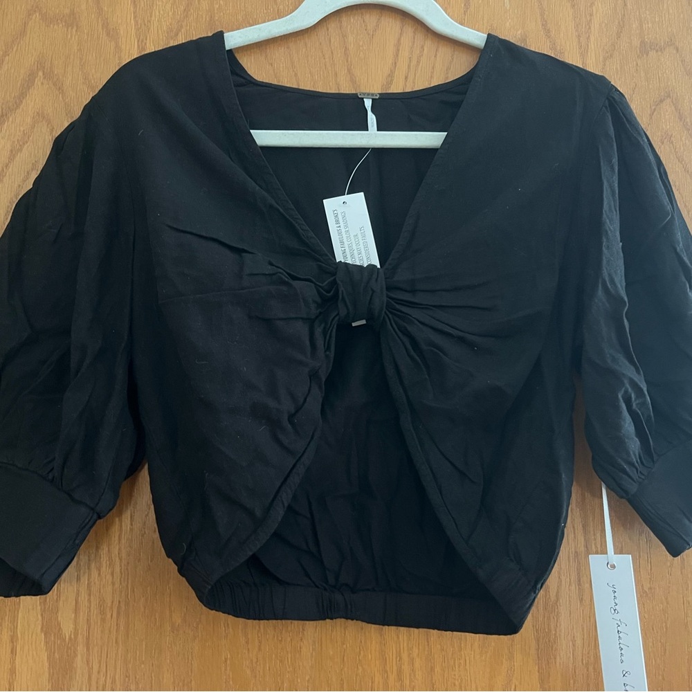 Young Fabulous & Broke Black Knot Blouse
